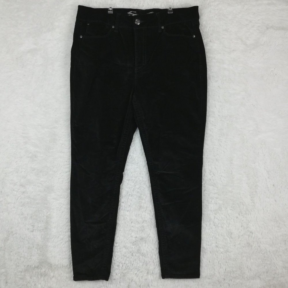 Seven7 Womens Jeans Skinny Velvet Black Stretch Tummyless High Rise 16